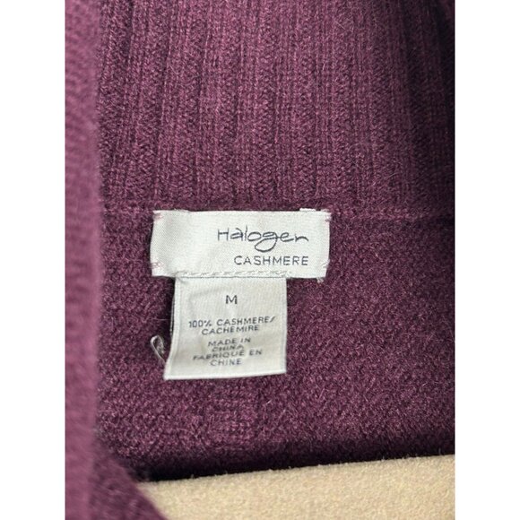 Halogen Cashmere Burgundy Cowl Neck Dress Tunic Medium Womens 100% Cashmere - Picture 4 of 10